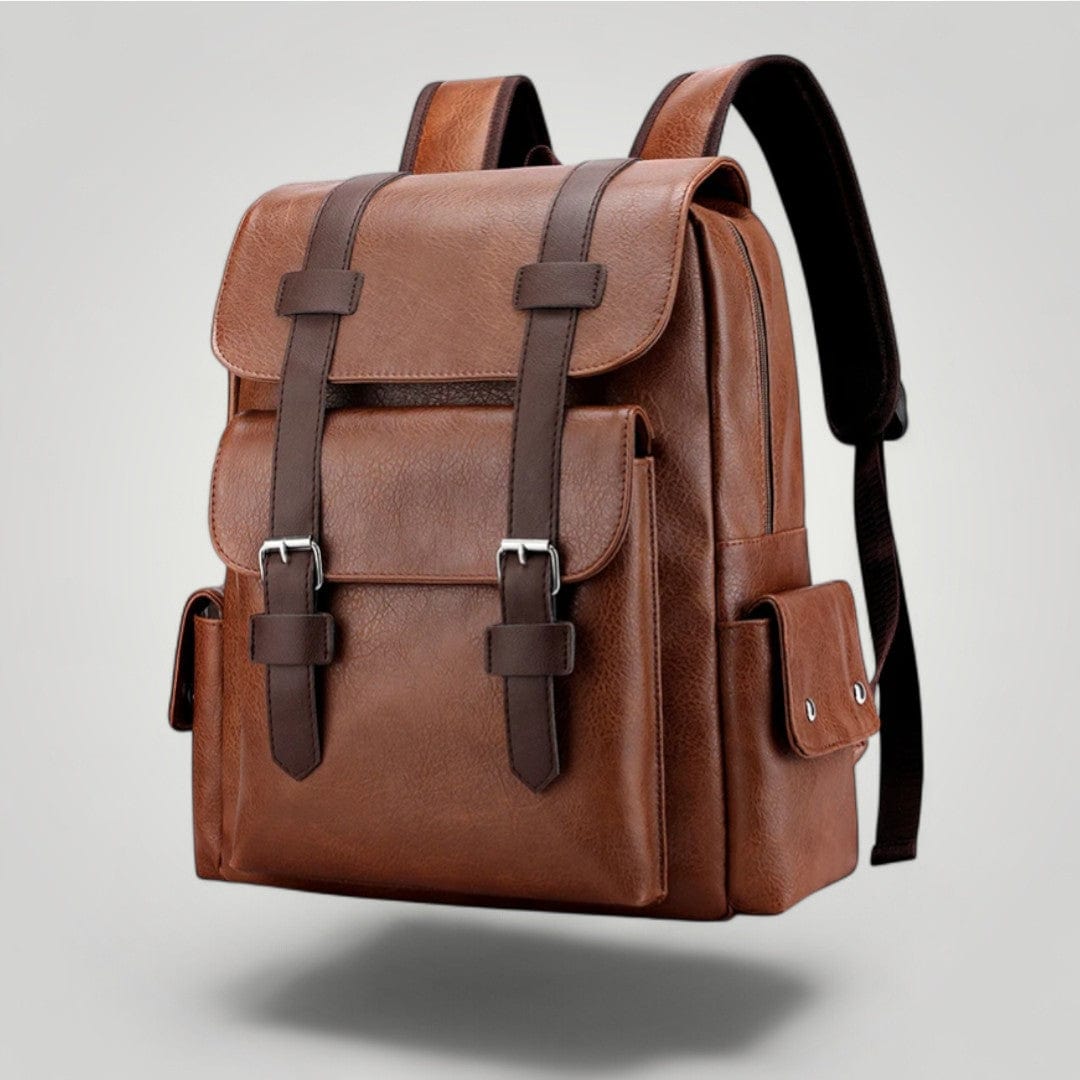 Sac à dos femme pour ordinateur portable en cuir Marron