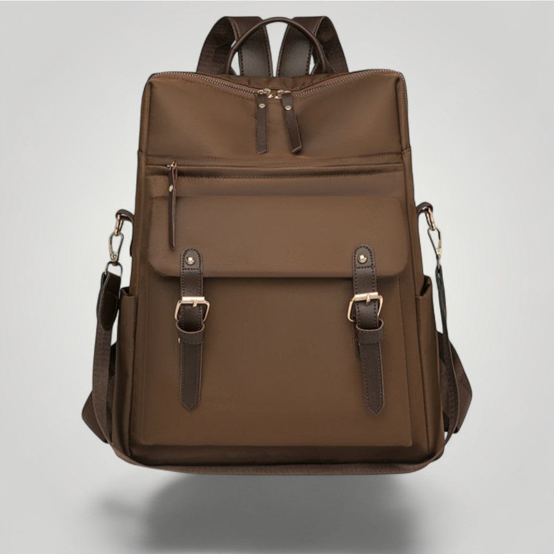 Sac à dos femme pour ordinateur portable en nylon Café