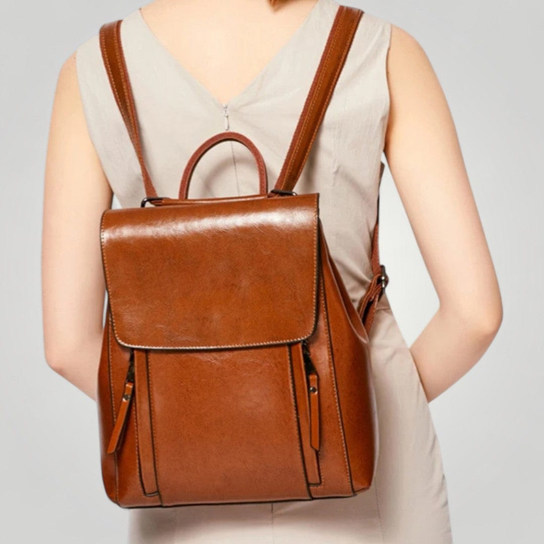 Sac à Dos Ordinateur en Cuir pour Femme 12 pouces