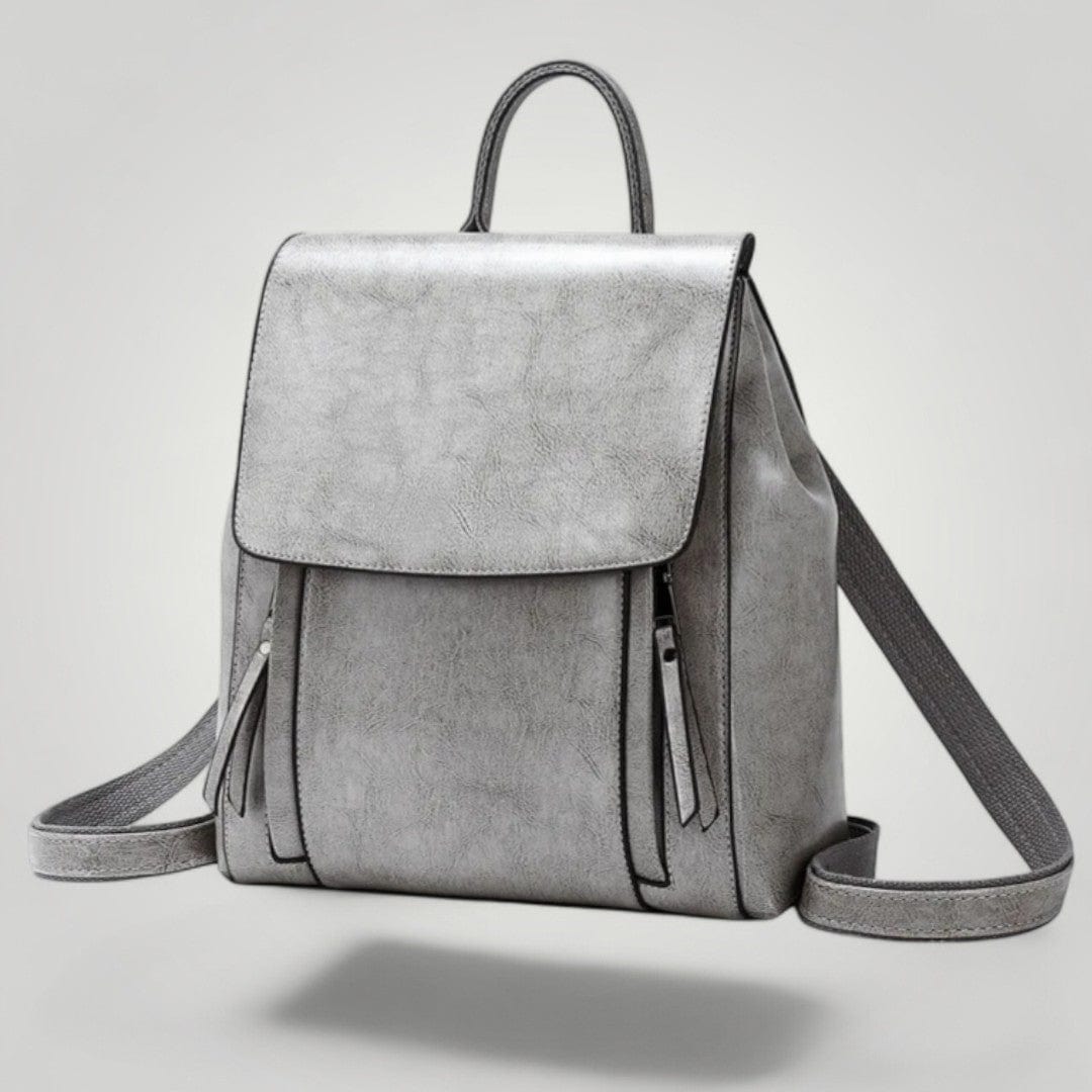 Sac à Dos Ordinateur en Cuir pour Femme 12 pouces Gris / 12"
