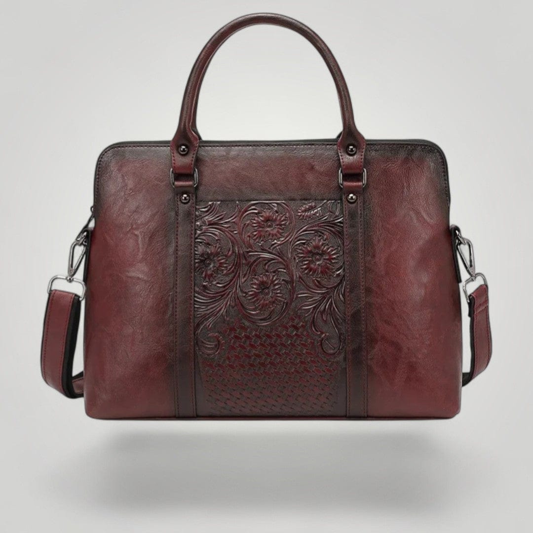 Sac Ordinateur Femme Élégante Bordeaux