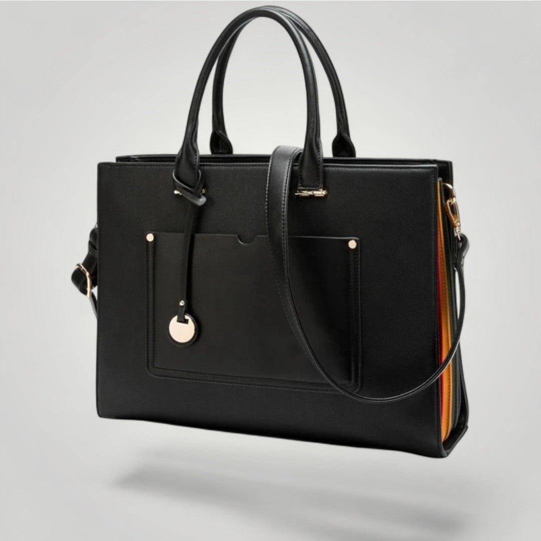 Sac Ordinateur pour Femme en Cuir Végan 14 pouces Noir